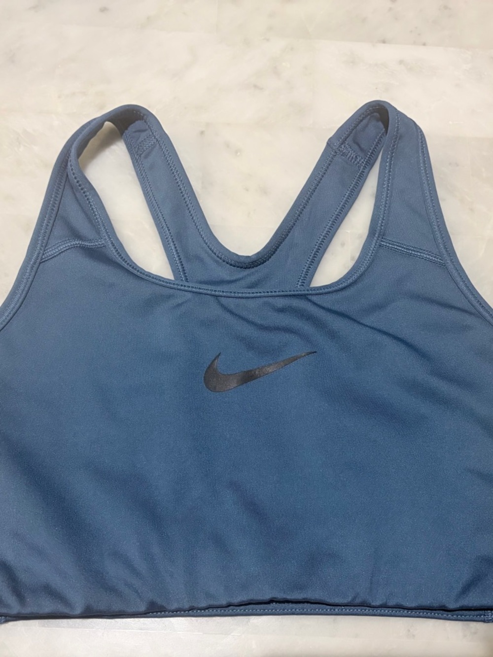 Nike Navy Blue Racerback Support Sports Bra with Black Swoosh
